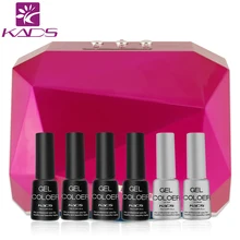 KADS 36W CCFL+LED UV Nail Gel Lamp Dryer & 4pcs gel polish + top & base coat Diamond Shape Curing Nail Dryer for nail tools