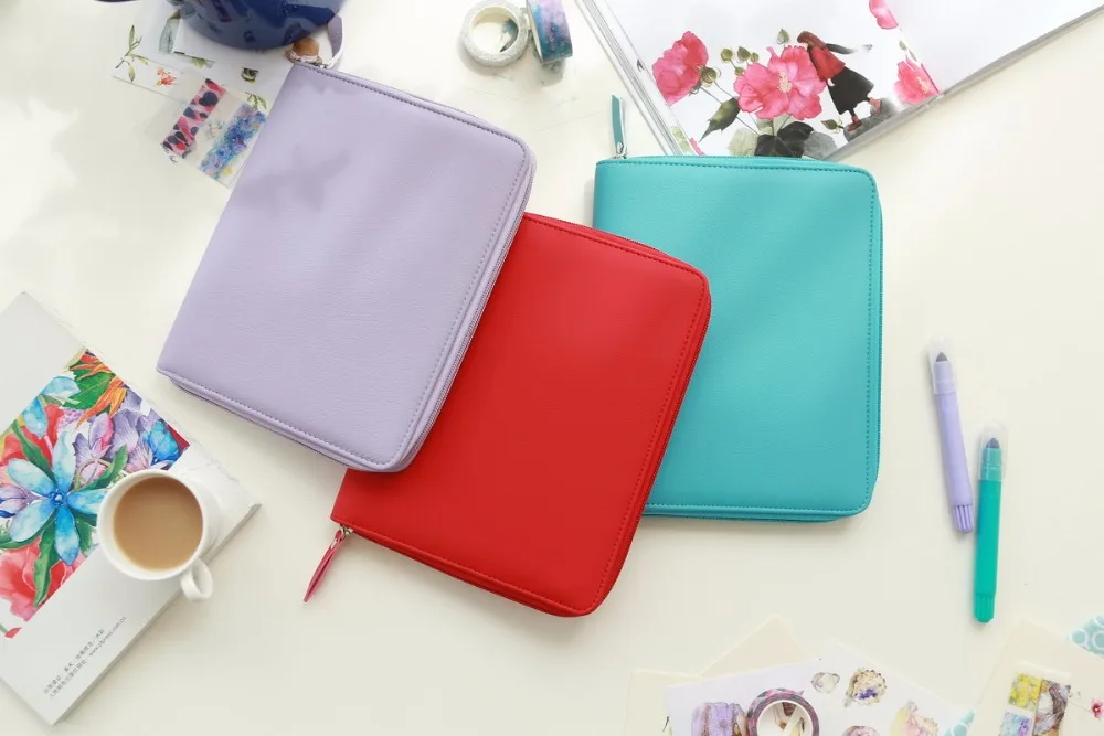 

Pure Color Softcover Zipper Bag Fashion Journal Cover A5 Suit For Hobo And Standard Inner Book Free Shipping