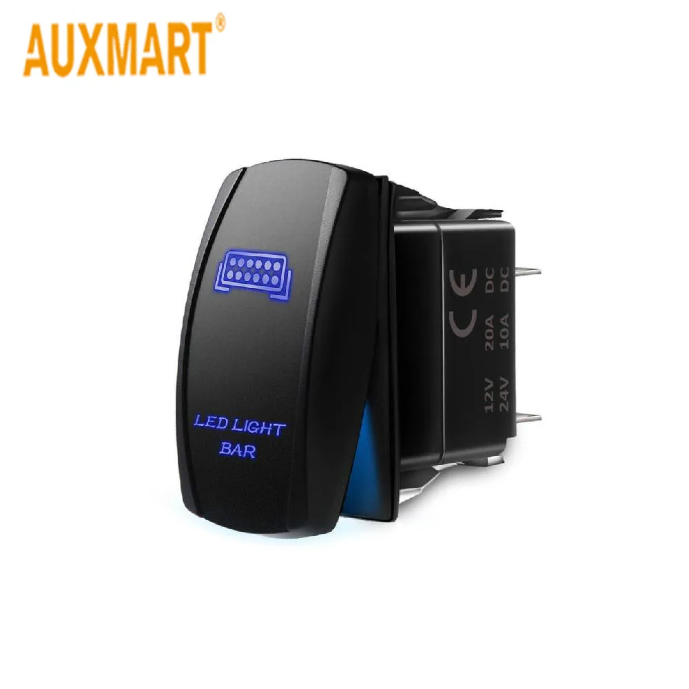 

Auxmart 5 Pin Rocker Switch DC12V 24V ON-OFF Switch For controling Led Light Bar/ Work Lights/Fog Lamps/ Headlights/Taillight