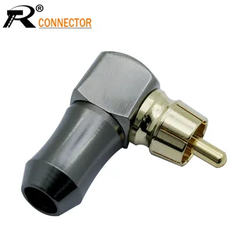 

1PC Gold plated Right Angle RCA Male Plug Audio Video Connector Soldering