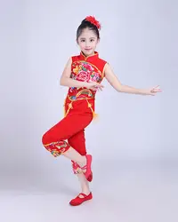 Soup Dream/Новинка 2019 года; Детские костюмы для девочек; праздничный национальный танец Yangko Dance; новогодняя Детская модная танцевальная одежда