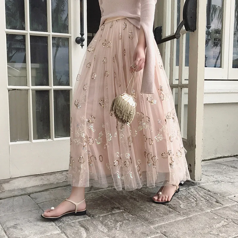 sequin and tulle skirt