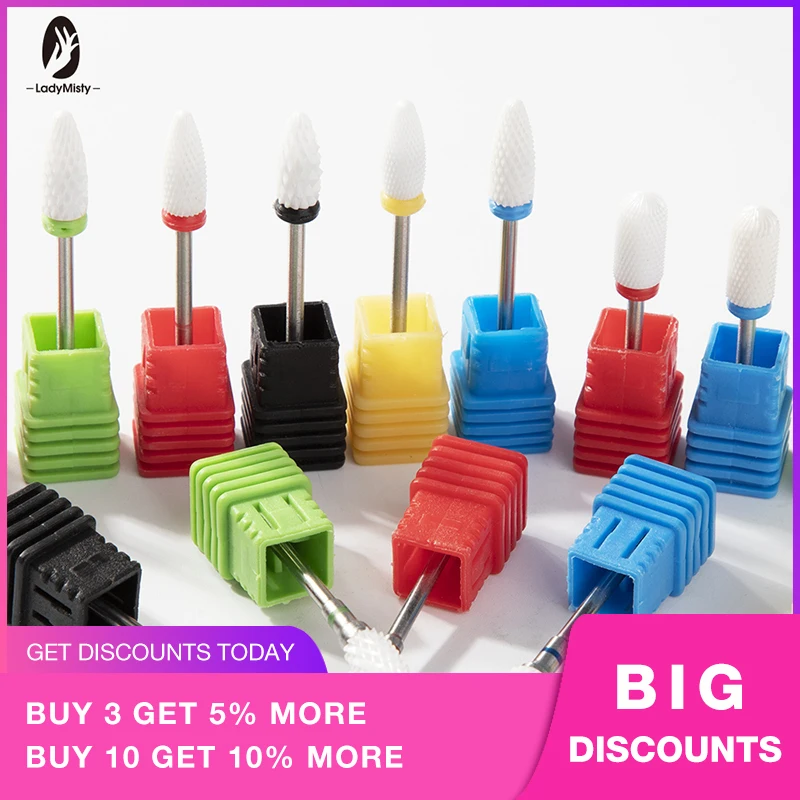 

Ladymisty 13 Type Ceramic Nail Drill Bits Manicure Machine Accessories Rotary Electric Nail Files Manicure Cutter Nail Art Tools