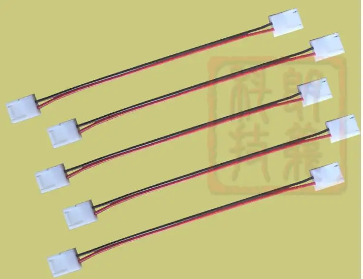

10pcs * 10mm 2pin led connector for single color led strip 5050 two connectors adapter easy connect no need soldering