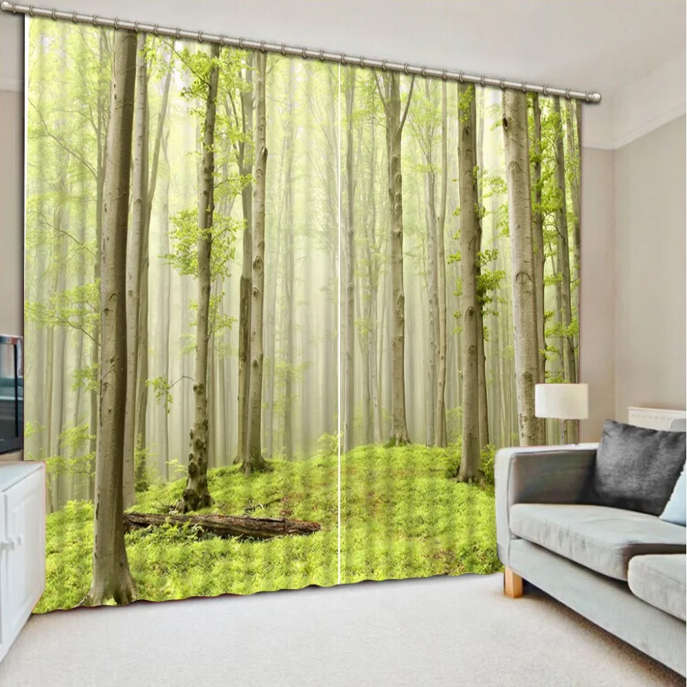 

custom curtain Luxury Blackout Window Living Room forest curtains Decoration curtains tree curtain