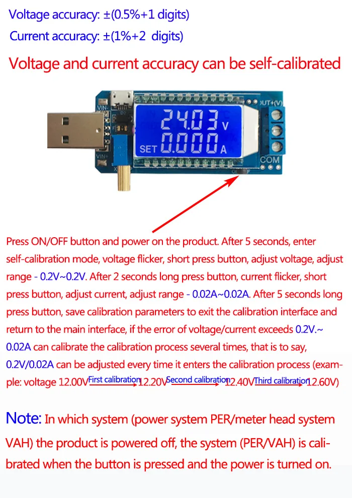 DC USB Boost/понижающий преобразователь Мощность при напряжении от 5 в до 1,2 V~ 24v 12v Регулируемый источник питания Ач Емкость