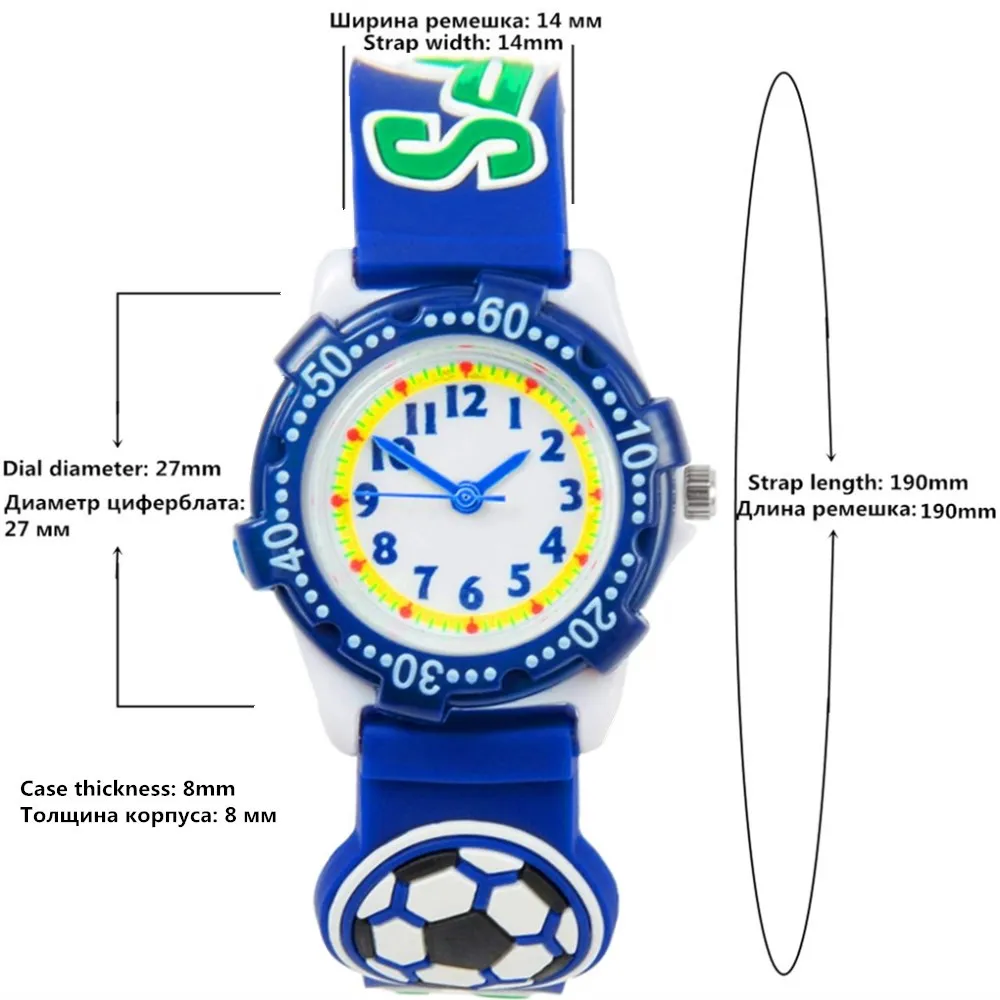 PENGNATATE детские часы 3D Футбольный браслет наручные часы с героями из мультфильмов модные студенческие мальчики девочка подарок Дети Силиконовые кварцевые часы