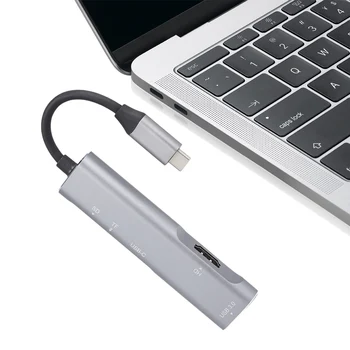 

210A USB C Hub Aluminum Multi-Port USB 3.1 Adapter with USB-C Charging Port HD 3.1 Ports Type-C Port SD/TF Card Reader