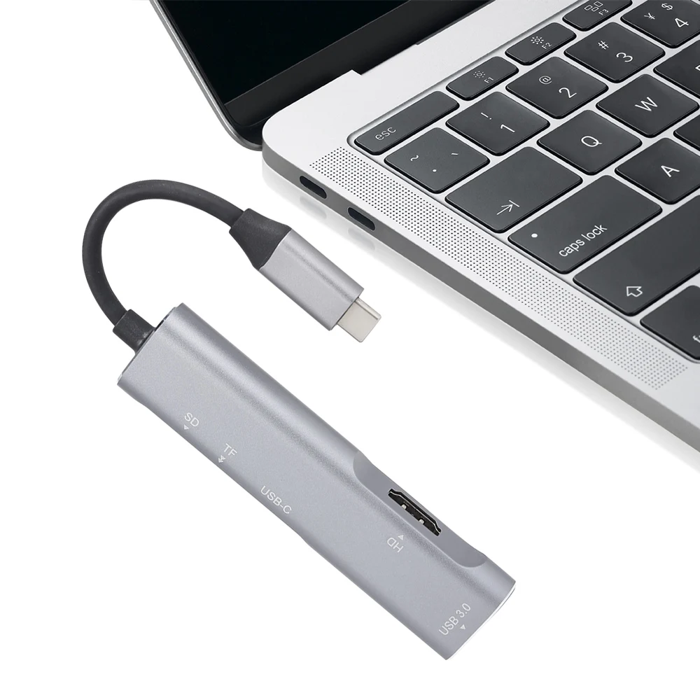 210A USB C Hub Алюминиевый адаптер с несколькими портами 3 1 со стандартным портом для