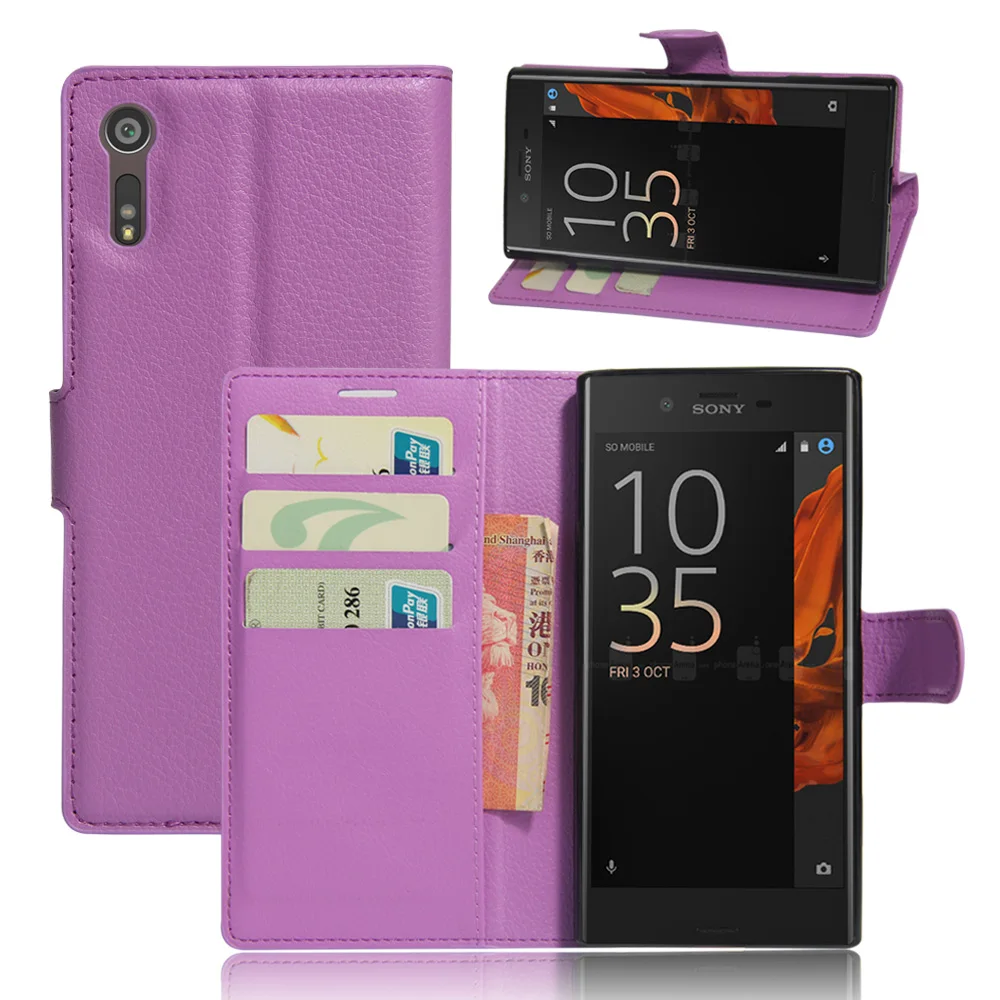 

Fashion Wallet PU Leather Case Cover For Sony Xperia XZ Flip Protective Phone Back Shell For Sony Xperia XZ Visa Card Slot