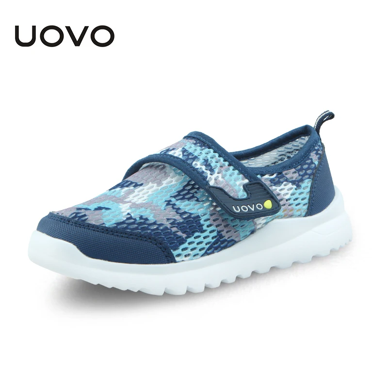 UOVO сезон: весна–лето обувь для детей Повседневная дышащая обувь для мальчиков и девочек светильник-вес спортивная обувь для детей кроссовки Размеры 28#37