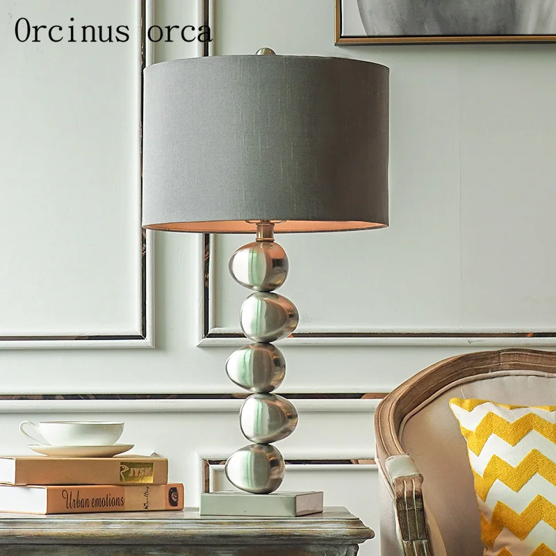 

Nordic Modern Sense Creative Water Bead Table Lamp Living Room Bedside Lamp American Post-modern Luxury LED Silver Table Lamp
