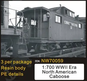 

1/700 Scale WWII Era North American Caboose (3pcs), (resin+metal)