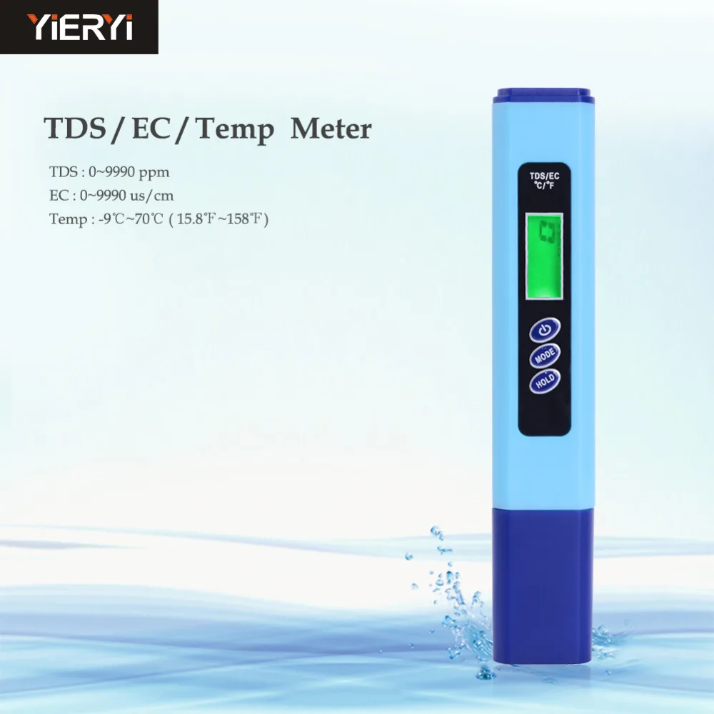 

Portable Water Quality Analyzer High Accuracy EC/TDS/Temperature Triple Digital Water Quality Test Pen With Box