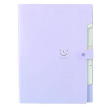 5X Kawaii канцелярские принадлежности Carpeta папка для файлов 5 слоев Archivadores кольца A4 Сумка для документов офисные carpetasфиолетовый