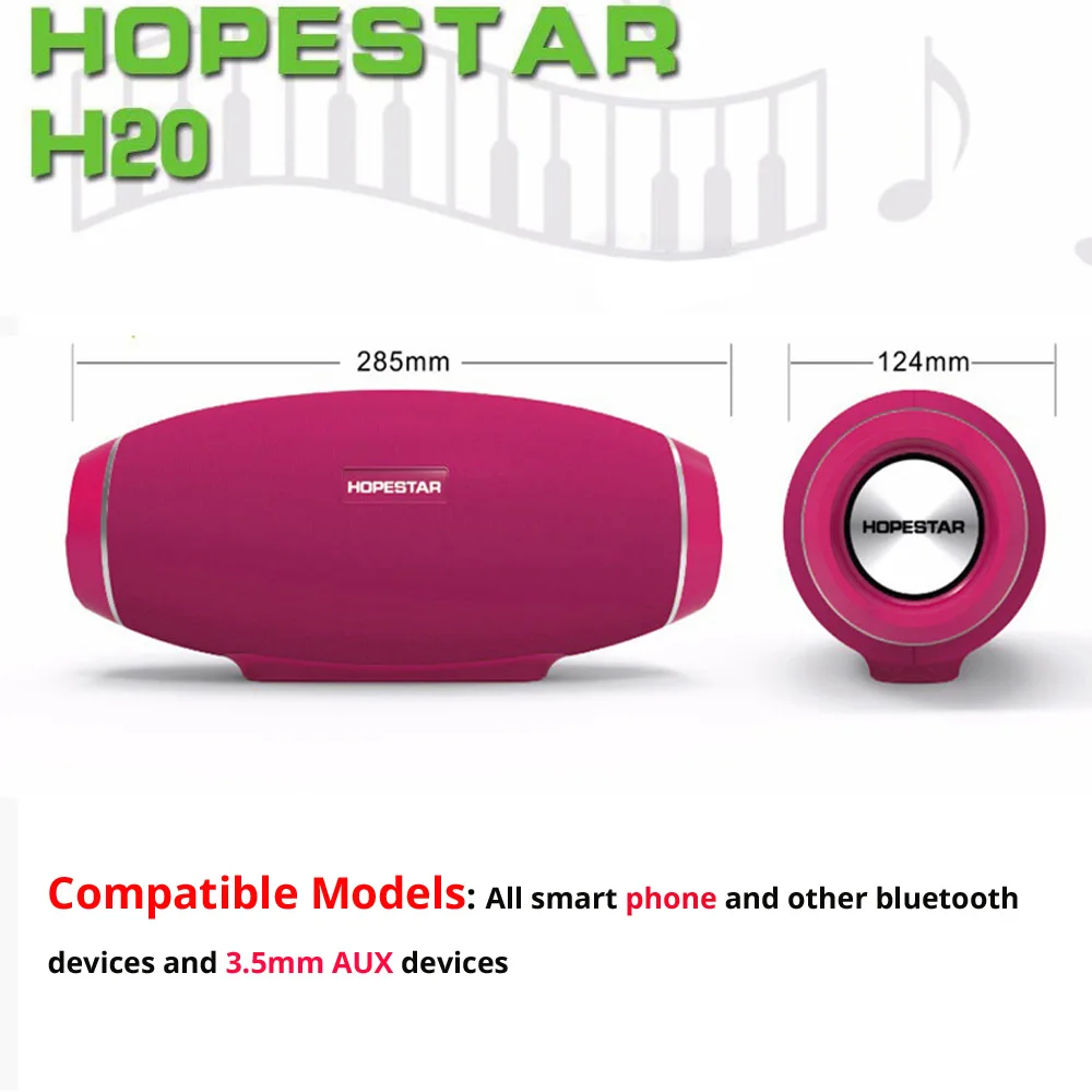 HOPESTAR H20 Беспроводная Портативная колонка Bluetooth 4,2 динамик 30 Вт водонепроницаемый наружный басовый эффект с внешним аккумулятором USB AUX мобильный