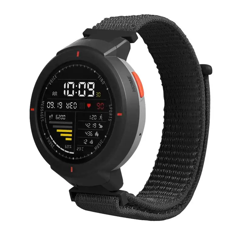 Петля нейлоновый ремешок для часов Huami Amazfit Verge спортивный браслет пояс дышащий ремешок для Huami Amazfit 3 фитнес-трекер - Цвет: Черный