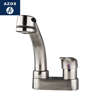 

Azos Pull-out Faucet Rotatable Mixing Valve Brass Nickel Brushed Cold and Hot Switch Two Function Continental Basin Shower Room