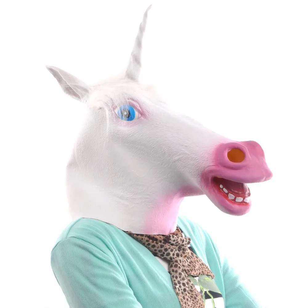 Party Mask Animal Black Horse Head Halloween Costume Theater Adult New