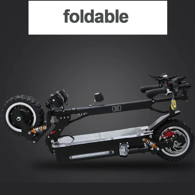  JS 60V2400W Adult Electric Scooter with seat Two motor wheel foldable hoverboard off road tire elec