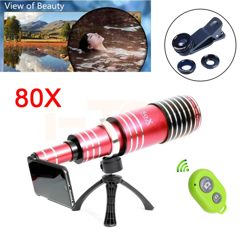 

2017 80X Metal Telephoto Lens Telescope Fisheye Macro Wide Angle Lenses For iPhone 6 6s 7 Plus 5 5s SE 4 4s Camera Lentes Kit