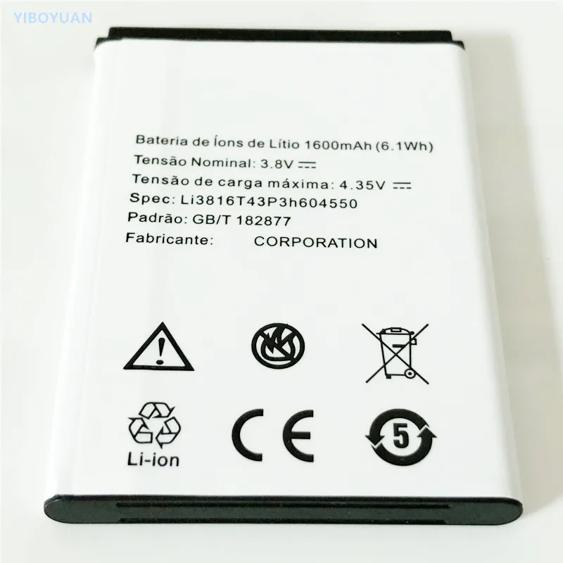 

3.8V 1600mAh Li3816T43P3h604550 For ZTE Blade A410 / Orange Dive 30 Battery