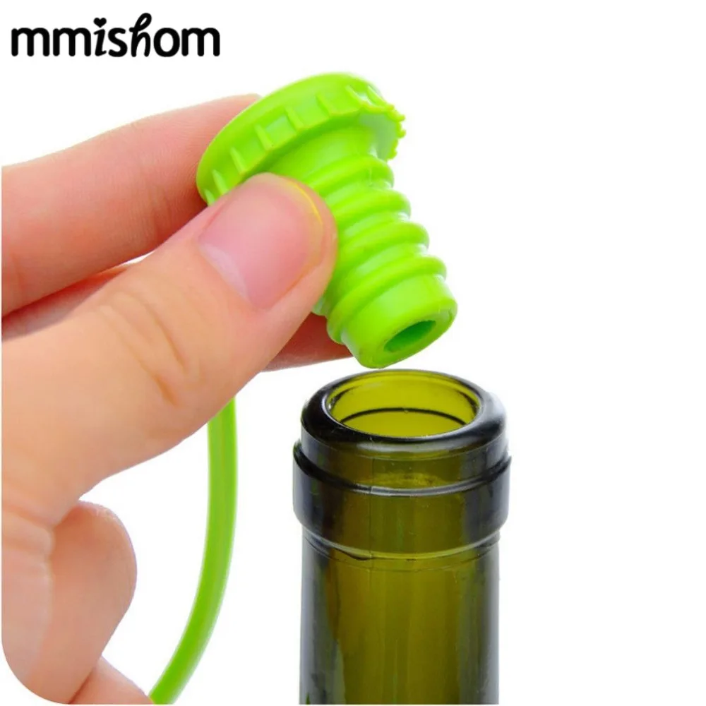 Anti lost Silicone Hanging Button Seasoning Beer Wine Cork Stopper Plug
