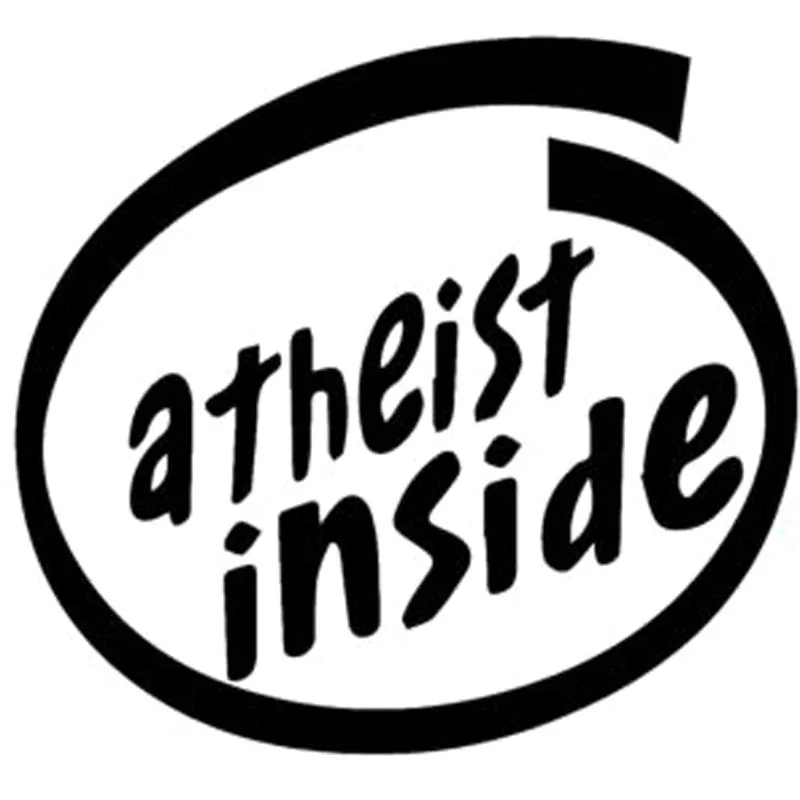 

15.5X14.3CM ATHEIST INSIDE Funny Vinyl Decal Black/Silver Car Sticker Car-styling S8-0697