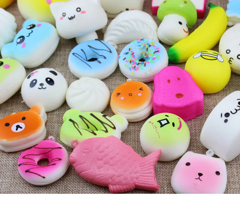 wholesale MUQGEW 5pcs Medium Hamburger Mini Soft Squishy Bread Toys Key Squishy Toy Slow Rising Novelty &Gag Toys