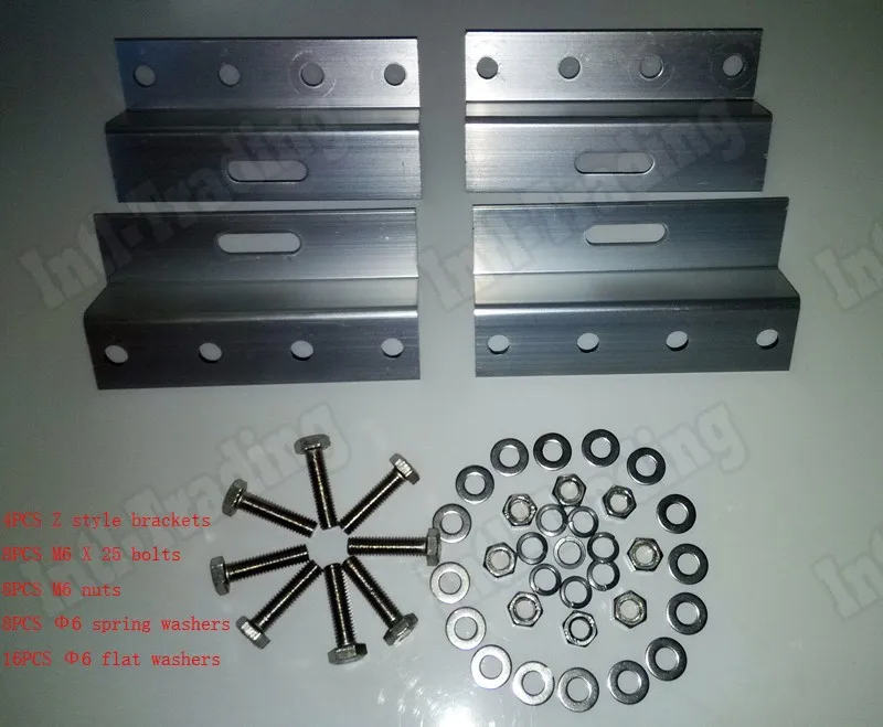 

2 sets 4-Z style PV Solar Panel Mounting kits 4 aluminum Brackets with stainless bolt for Solar System Fitting