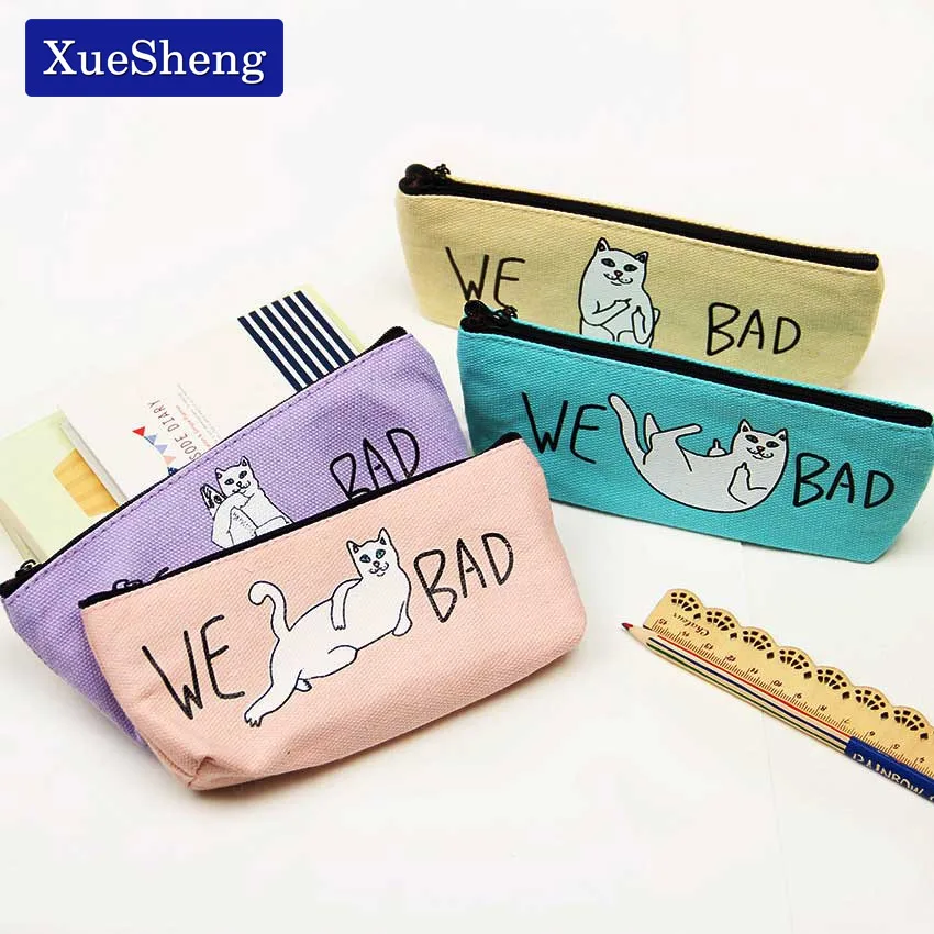 

1PC Pencil Case Canvas School Supplies Kawaii Stationery Gift School Cute Pencil Box Pencil Bag