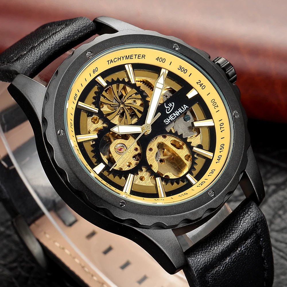 2018 font b Steampunk b font Gear Dial Bronze Retro Skeleton font b Watches b font