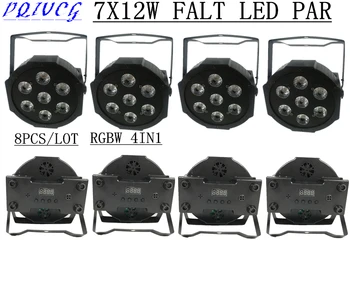 

8/PCS/ RGBW 4in1 7X12W led Par light/ flat LED PAR disco lights professional dj equipment 100% NEW