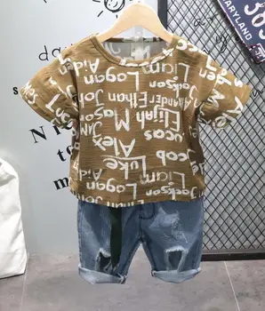 

Toddler Tracksuit Summer Baby Clothing Sets Children Boys Fashion Brand Clothes Kids letter printing T-shirt + shorts 2Pcs Suit