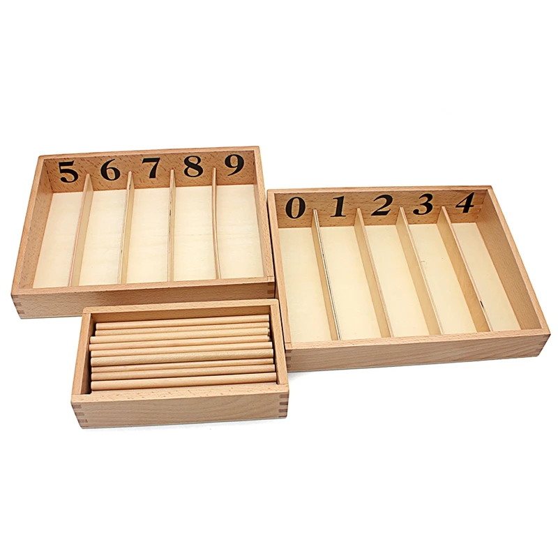  Baby Toy Montessori Materials Mathematics Teaching Spindle Box With 45 Spindles Math Learning and E