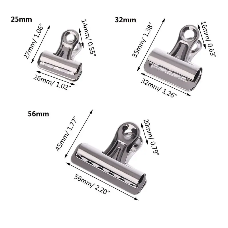 5 шт. металлический бульдог скрепки для бумаги письмо документ билетный файл Binder Ручка Скоба Зажим Кухня Еда герметизация мешок зажимы 25 мм 32 мм 56 мм