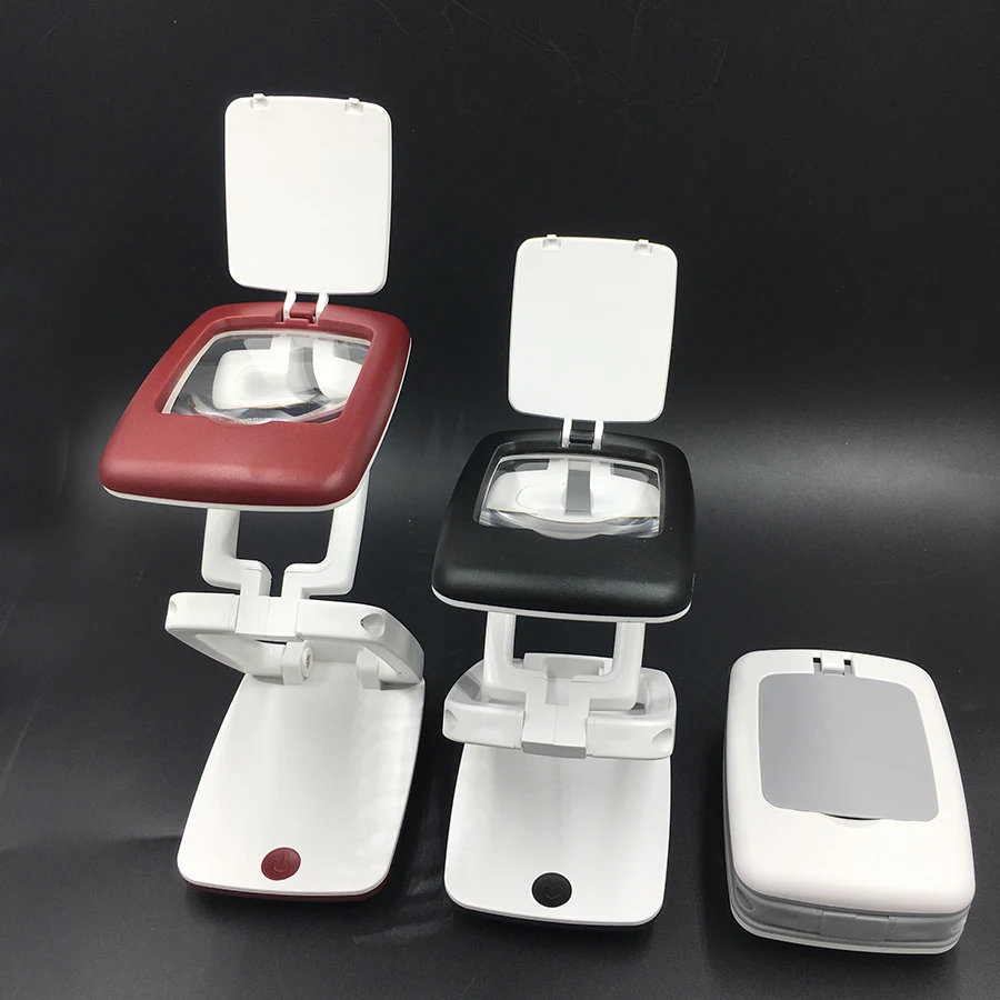 

Magnifier Folding foldable Desktop magnifier lamp magnifying glass 3X+ adjustable LED lights reading aid magnifier ABS