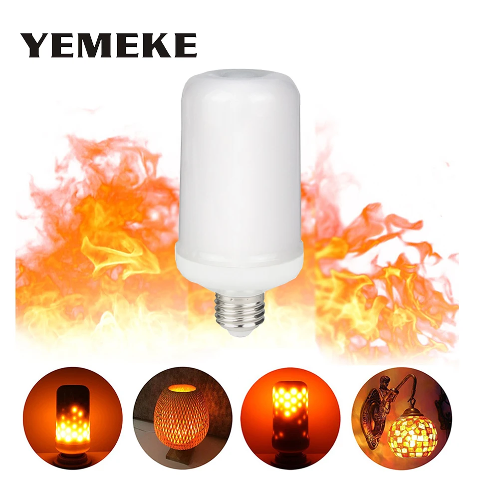 

1pcs New E14 E27 LED Flame Effect Fire Light Bulb 5W 7W 85-265V SMD2835 lampada LED Flame Lamps Flicker LED Lamps for Home Decor