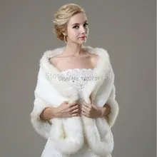Sarahbridal/ Великолепная Свадебная накидка из кроличьего меха, белое пальто из искусственного меха для свадебного торжества, зимнее платье