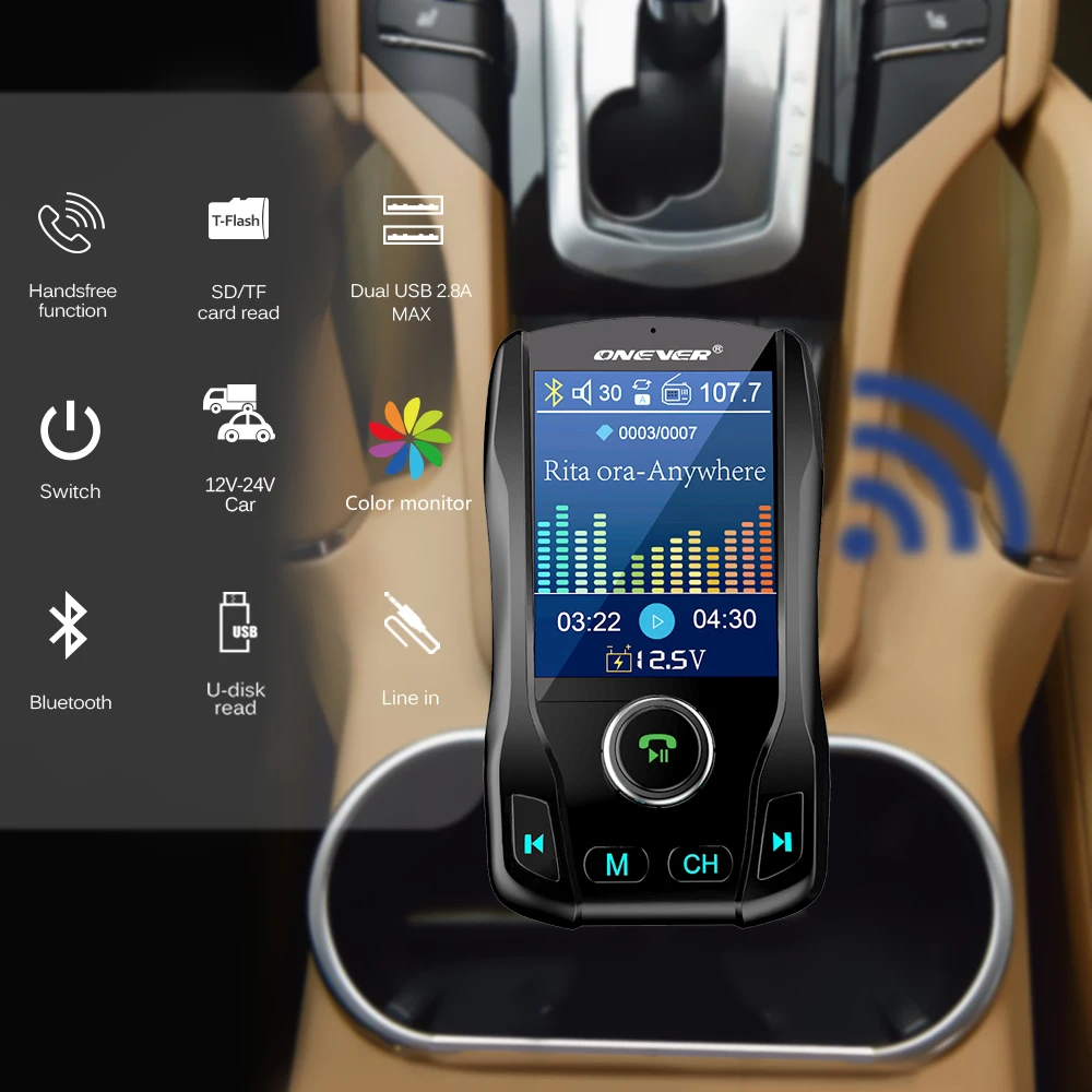 Автомобильный MP3 с FM передатчиком для автомобиля Bluetooth V3.0 EDR автомобильный