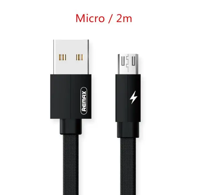 Remax USB кабель для iPhone XS Max XR X 8 7 6 5 зарядное устройство 3 в 1 Micro USB кабель для мобильного телефона usb type-c кабель - Цвет: Micro black 2m