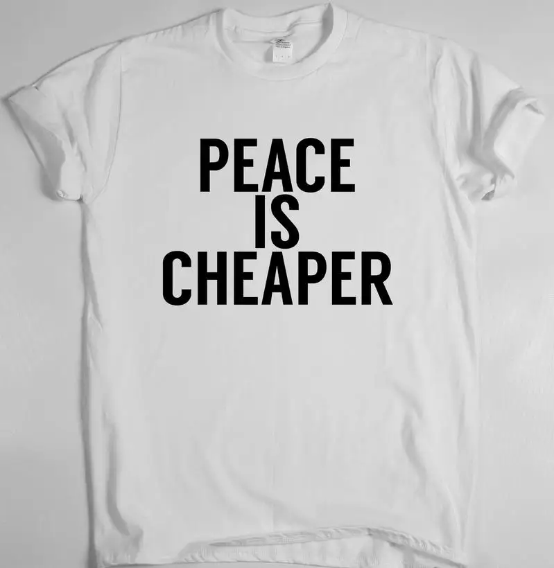 Мир дешевле с буквенным принтом Для женщин футболка хлопок Повседневное смешные футболки для леди верхний тройник белый Прямая поставка