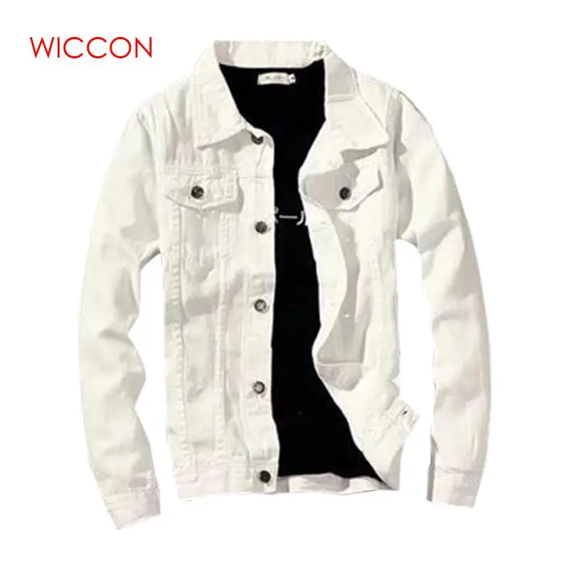 

2019 Men's Denim Jacket Youth Slim Fit Solid Male Ripped Coat OutWear Spring Casual Denim Jacket Streetwear Clothing