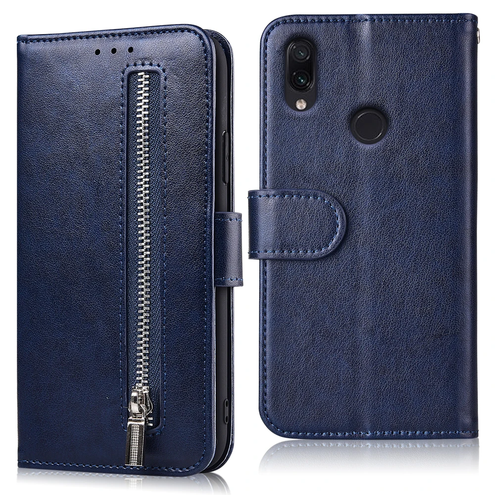 Кожаный чехол кошелек на молнии для Xiaomi Redmi Note 8 7 6 5 5A Prime 4 4X 3 pro книжка из ТПУ с