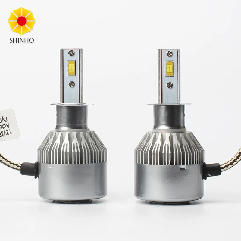 

2pcs H3 72W 7600LM Flips chips Car Led Headlight Bulbs DRL Fog Lamp All In One DC12V 24V With Fan