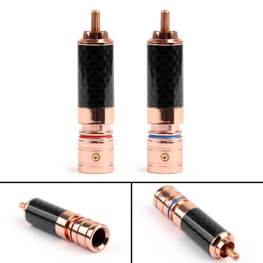 RCA разъем areyourstore из медного углеродного волокна с золотым покрытием аудио 1/4
