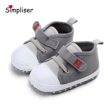 

0-18M Baby Girls Boys First Walkers Soft Sole Crib Shoes Newborn Baby Prewalkers Sapatos Infantil Toddler Shoes Blue Grey 2019