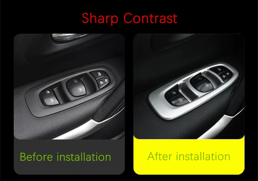 ABS Chrome внутренняя двери, окна регулятор подъема кнопка включения крышки Накладка для Renault Kadjar углерода волокно матовый серебристый