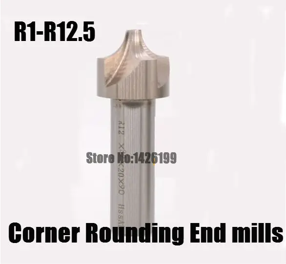 1PCS 2/4Flute R1R12.5 HSS Corner Rounding End mills,Ball nosed Mill