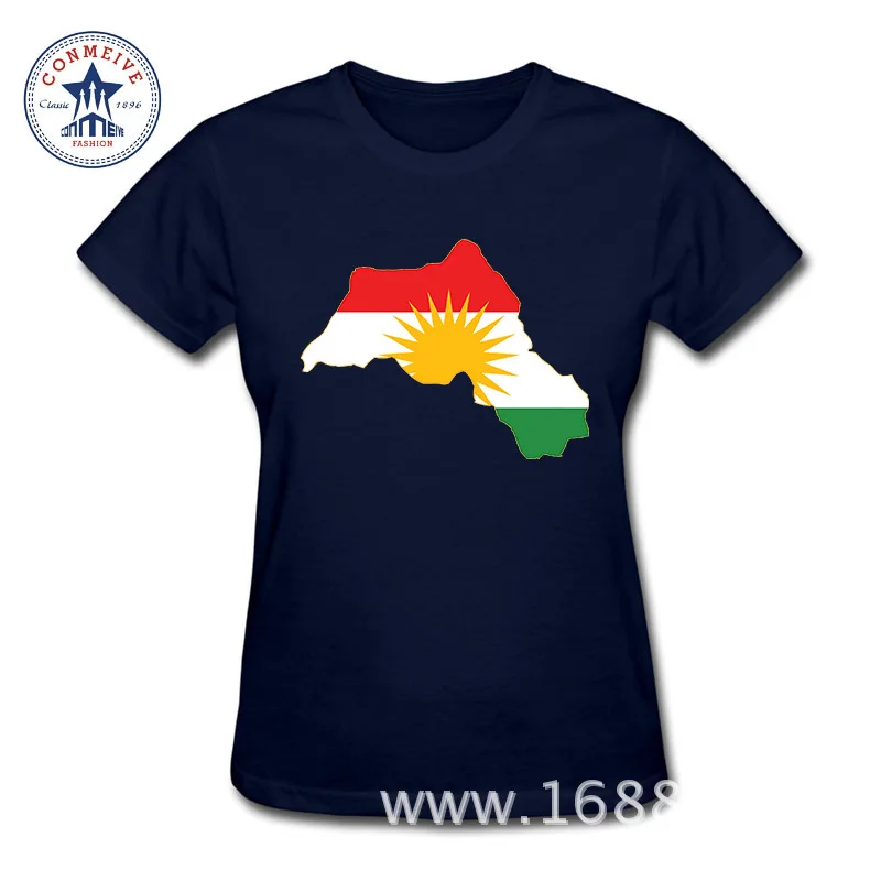 Модная футболка женская забавная Kurdistan карта с флагами хлопковая футболка женская летняя топ Удобные с короткими рукавами футболка